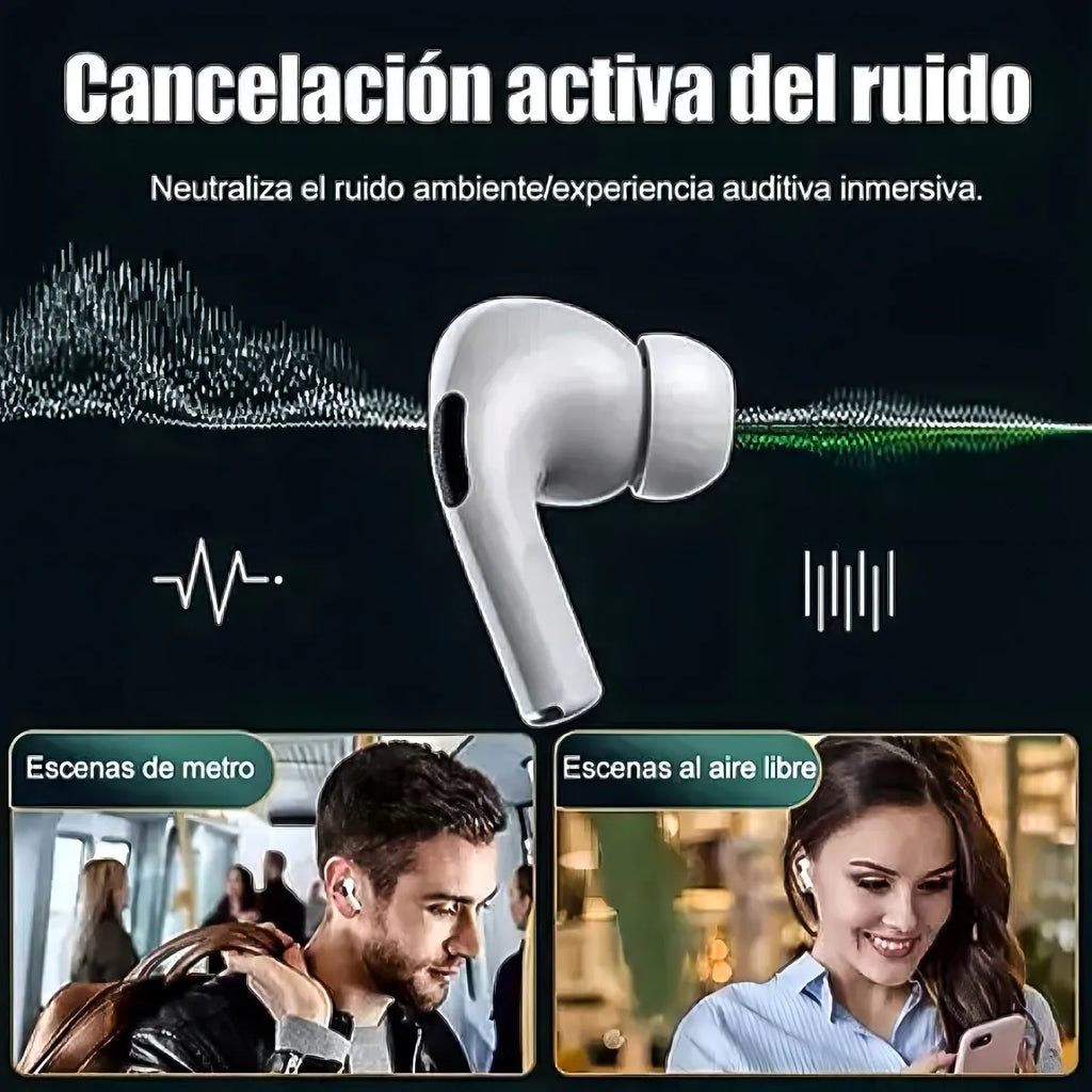 Auriculares Inalámbricos Basike Ba-FON6696 TWS con Estuche de Carga con Pantalla Táctil a Color