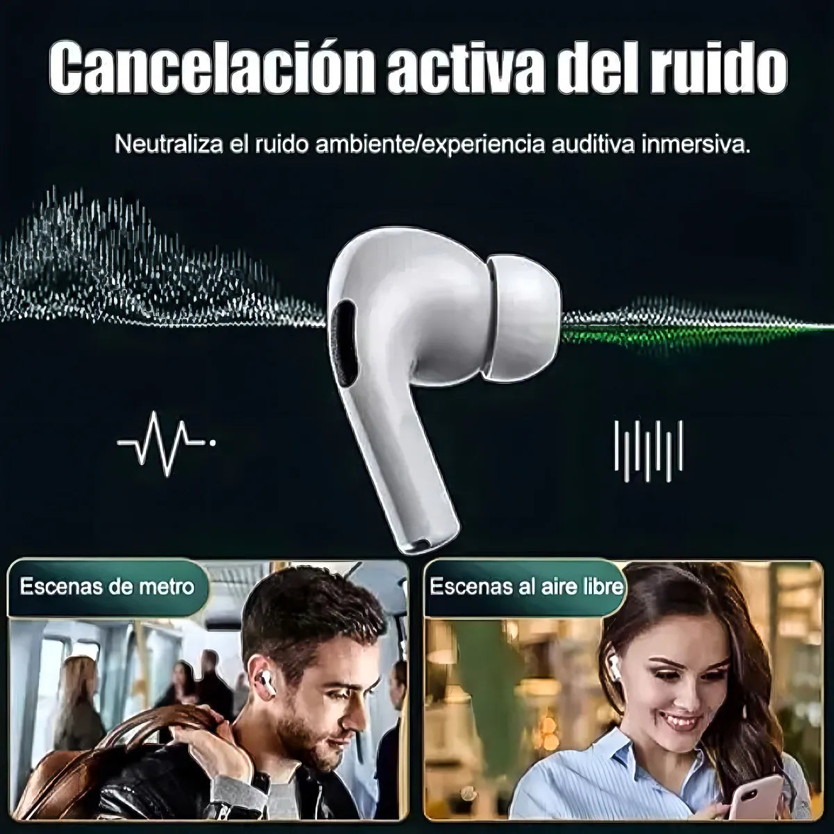 Auriculares Inalámbricos Basike Ba-FON6696 TWS con Estuche de Carga con Pantalla Táctil a Color