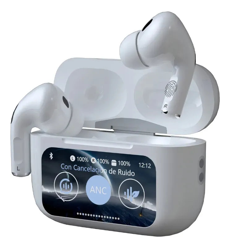 Auriculares Inalámbricos Basike Ba-FON6696 TWS con Estuche de Carga con Pantalla Táctil a Color